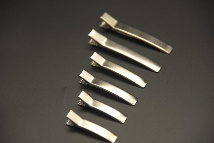 Manufacturer direct sale hairpin spring clip steel clip 8cm arch surface double fork square clip DIY headgear accessories thumbnail