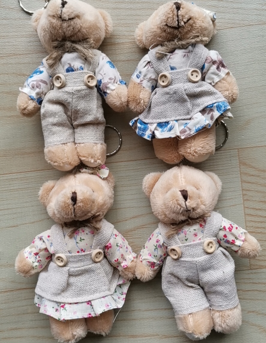 Linen Bear Men's and Women's Couple Style Plush Toy Bear Pendant Vision Toys 01