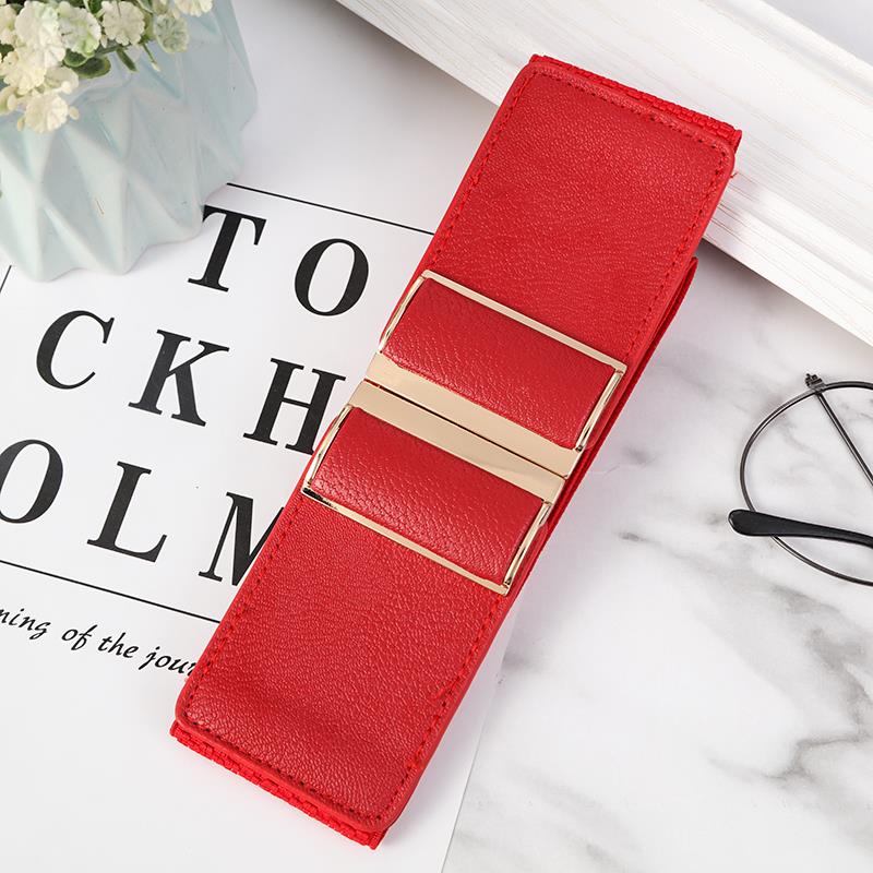 Ladies' decorative wide waistband, versatile and fashionable Korean style button-down elastic elastic belt with down jacket dress belt, youth dance waistband, Korean style elastic elastic skirt belt wholesale 633 item number, 6 cm wide undefined