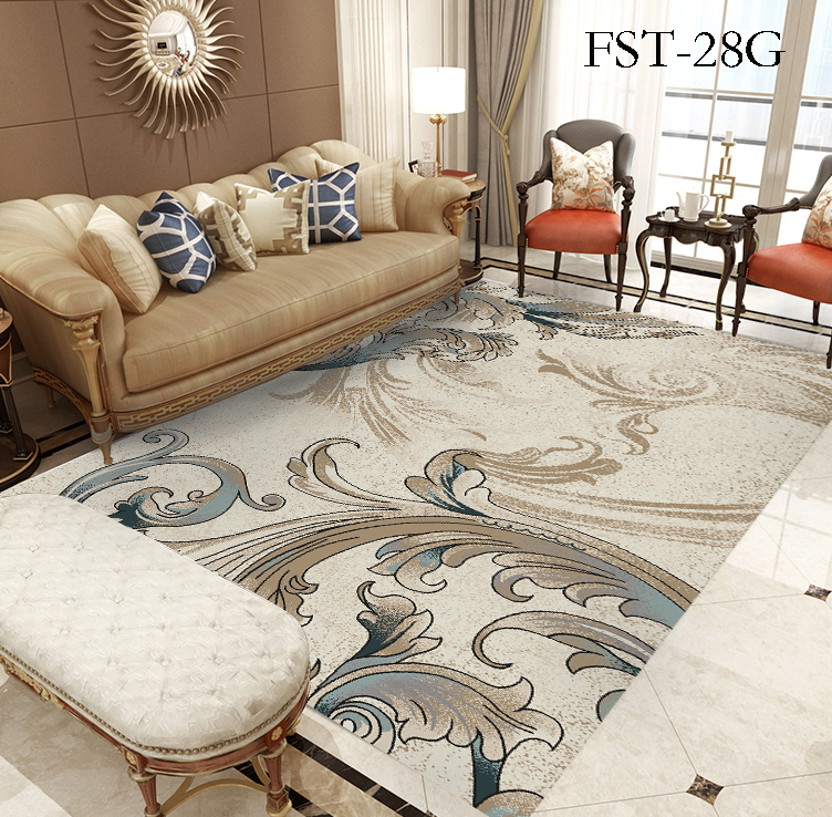 Modern and simple living room sofa, coffee table and carpet, Nordic light luxury bedroom bed with thick home carpet pic 2