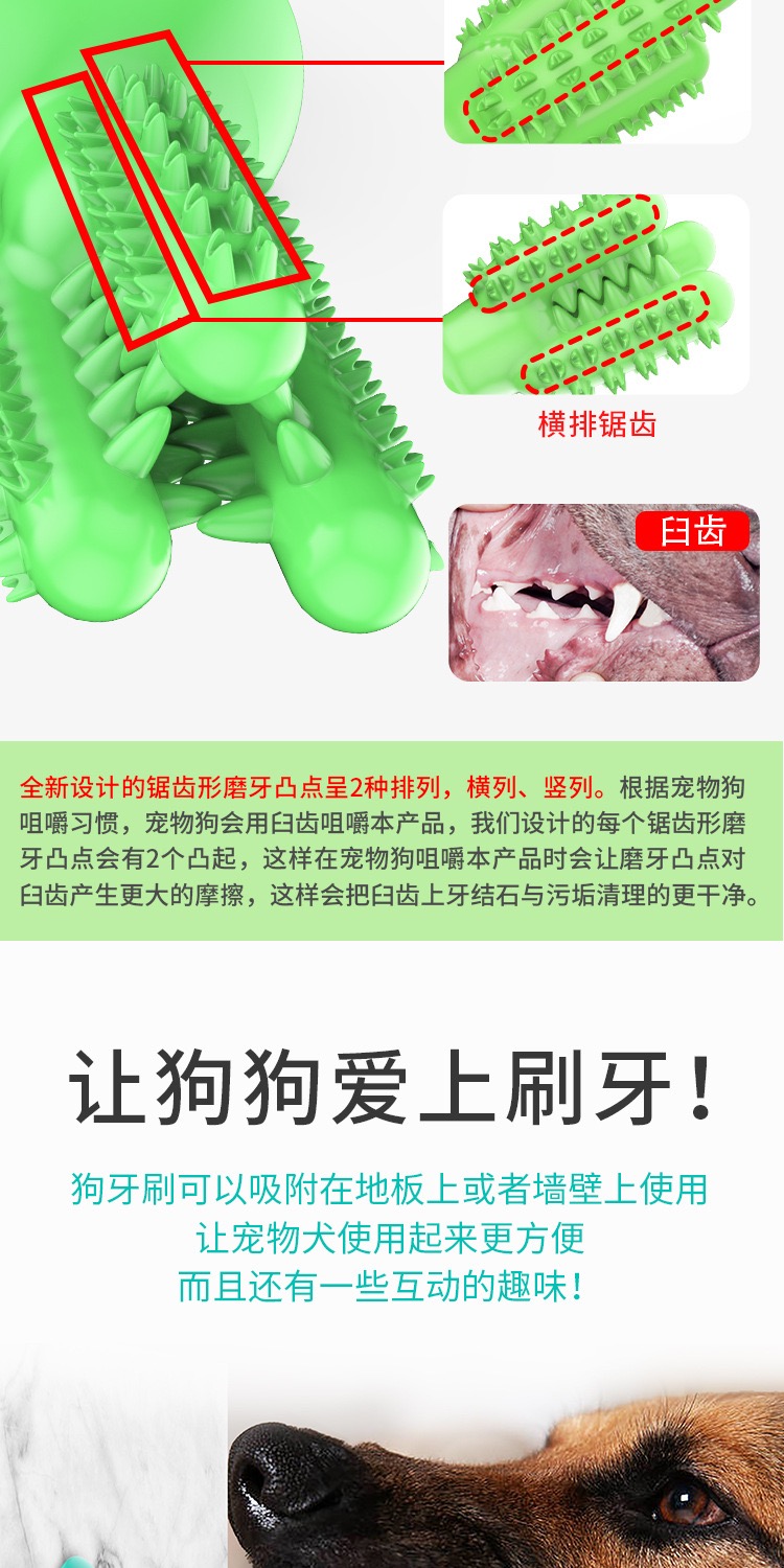 Pet products new Amazon dog toothbrush cactus dog grinding stick leaky food bite resistant undefined