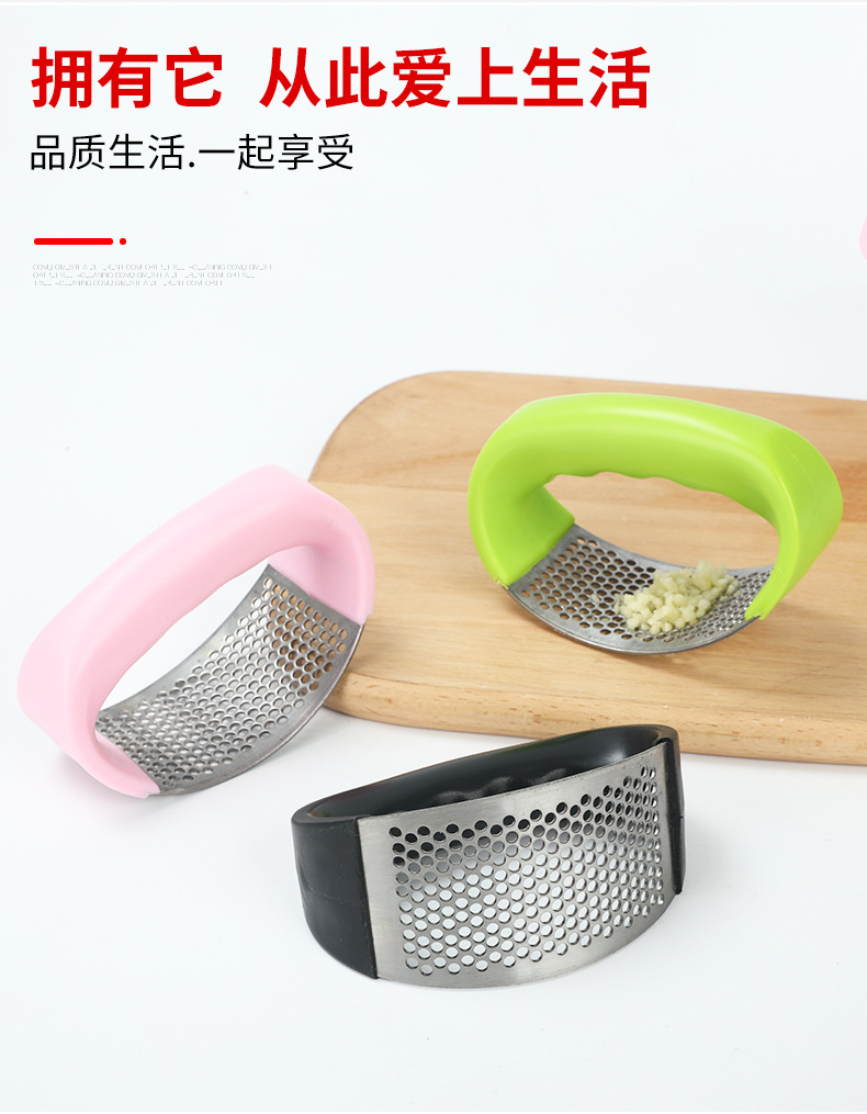 Manual ring-shaped garlic puree press, household garlic mopping machine, garlic paste picking magic tool, kitchen small tool detail image 2