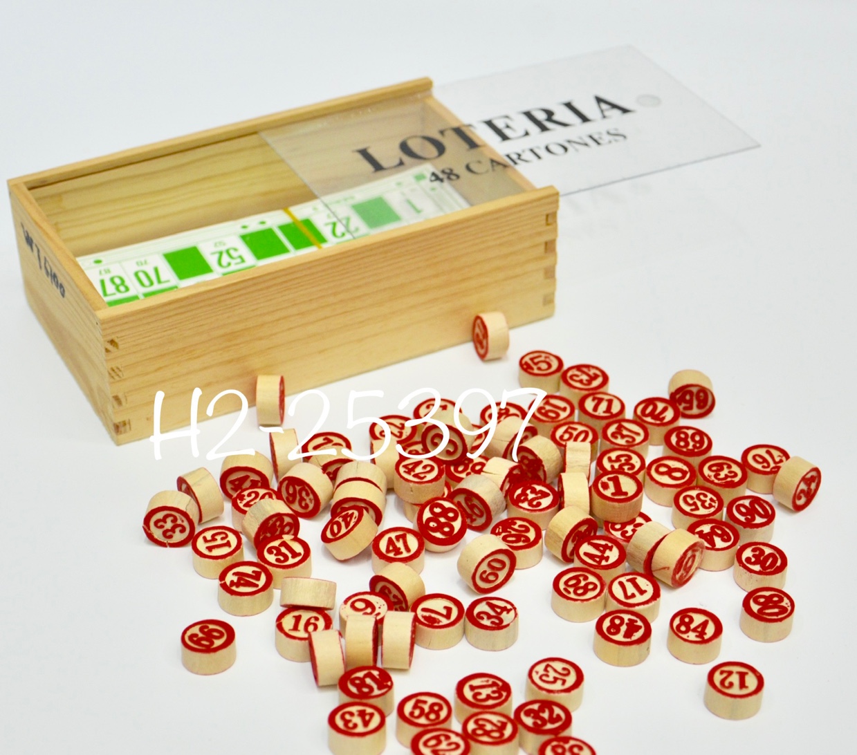 木盒数字棋Loteria48 cartones/休闲娱乐卡头数字棋/双面印刷数字产品图
