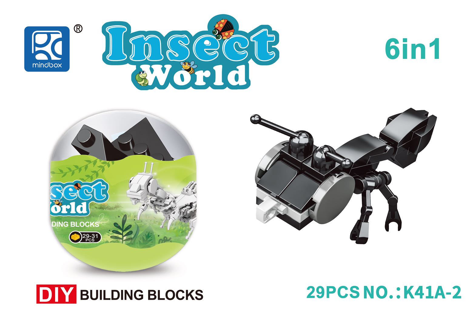 Insect series building blocks, 6 mixed combinations Item Picture