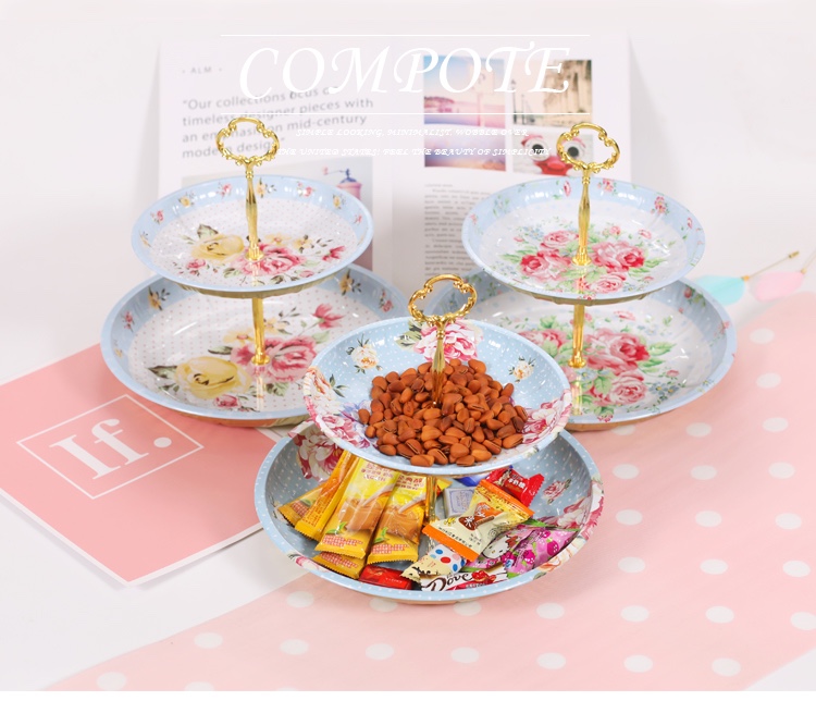 Tinplate chain inventory heart tray afternoon tea upscale fruit tray jewelry ring necklace tray thumbnail