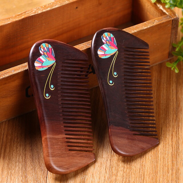 Factory direct sales of high-quality painted massage combs and portable peach wood combs