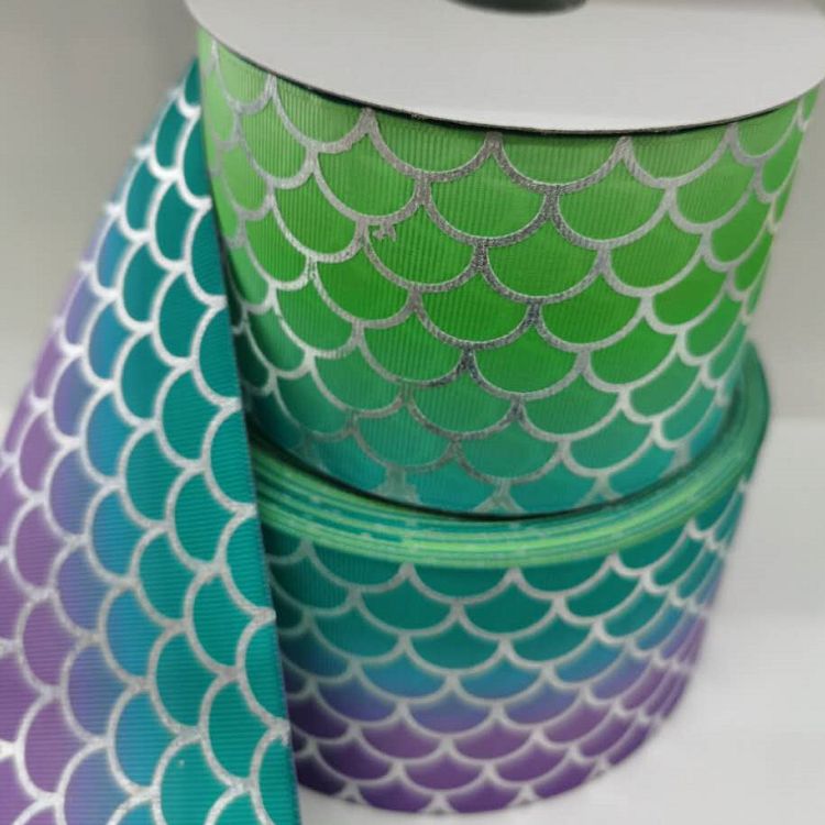 75Cm Polyester Rib With Heat Transfer Ribbon Hot Stamping (Silver) Webbing Manufacturers Direct Spot Custom Accessories
