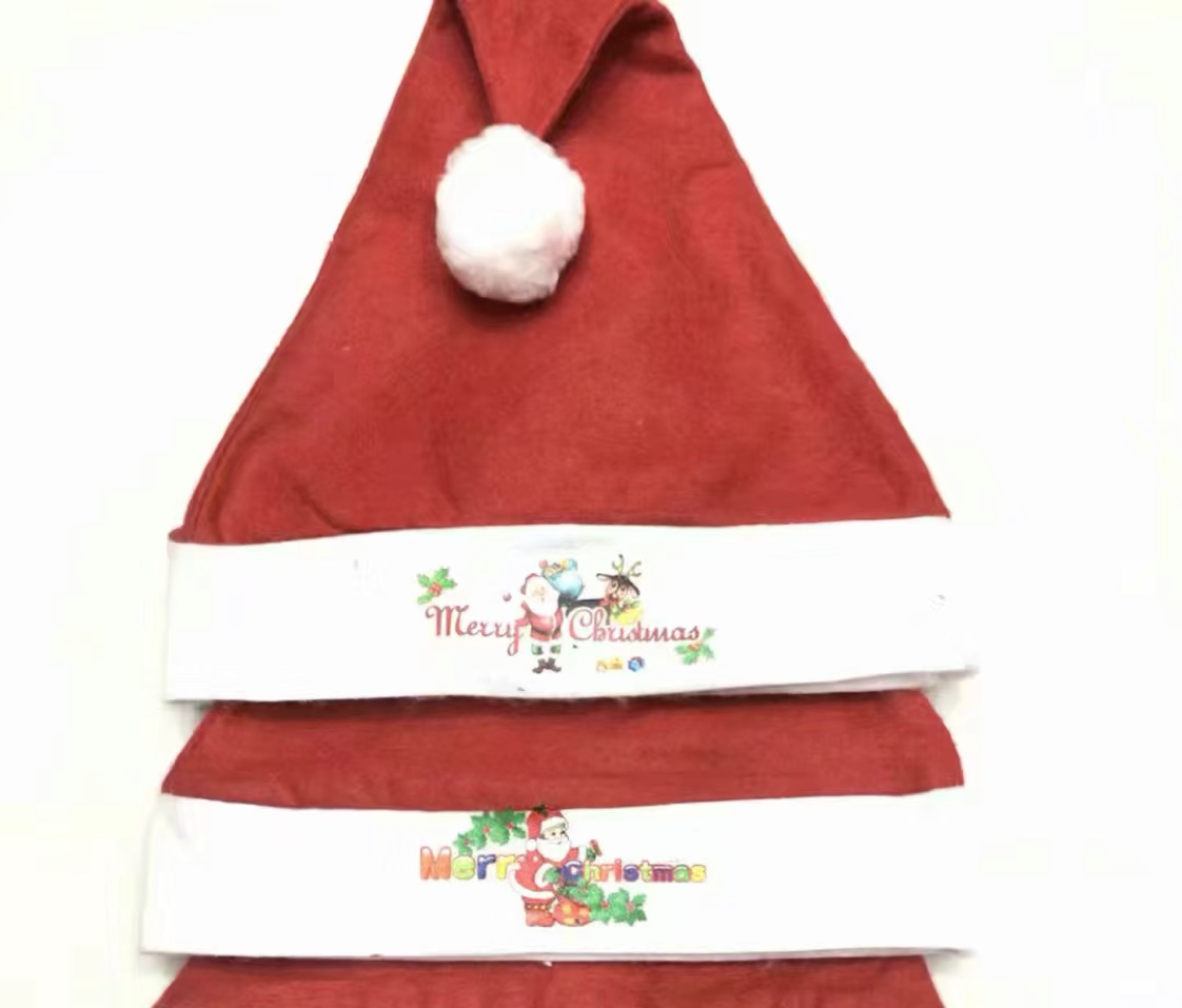 Santa Claus, children's hat, Christmas embossed picture, Christmas hat details Picture
