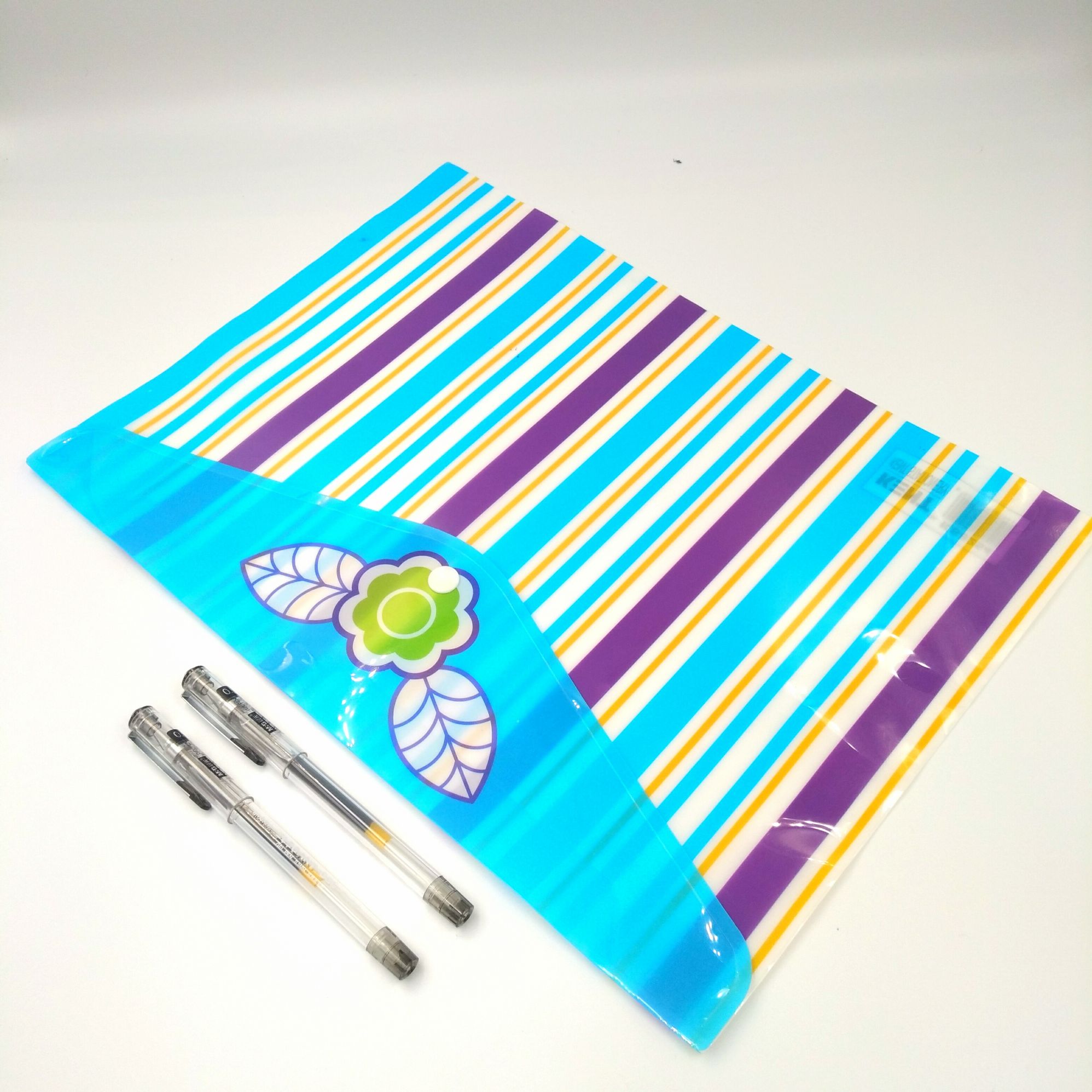 Vertical stripe print file bag office FC data bag manufacturer direct four color optional button bag thumbnail