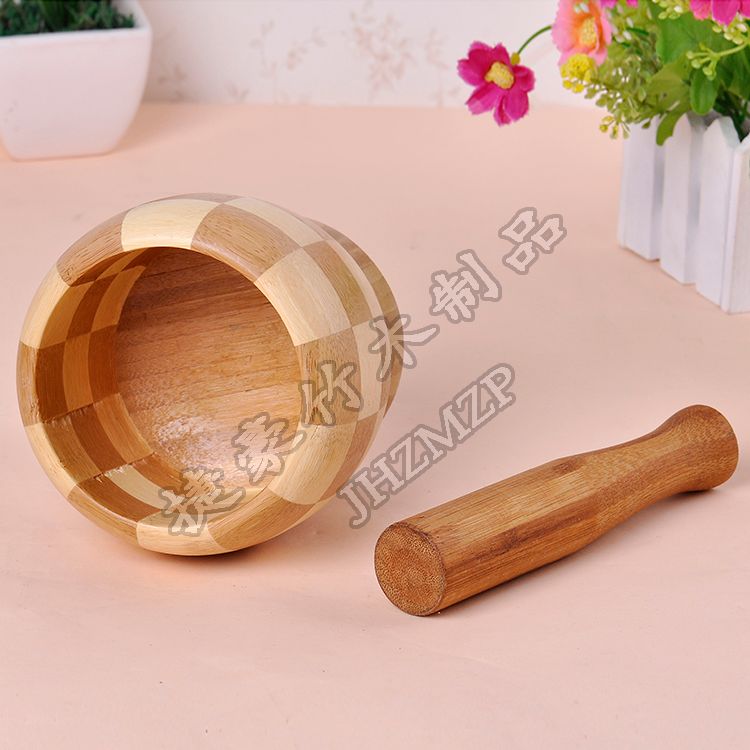Yiwu Haohuo Jiehao medium-sized bamboo square garlic Bowl, handcrafted bamboo panel garlic bowl, garlic jar, Garlic puree ware details Picture