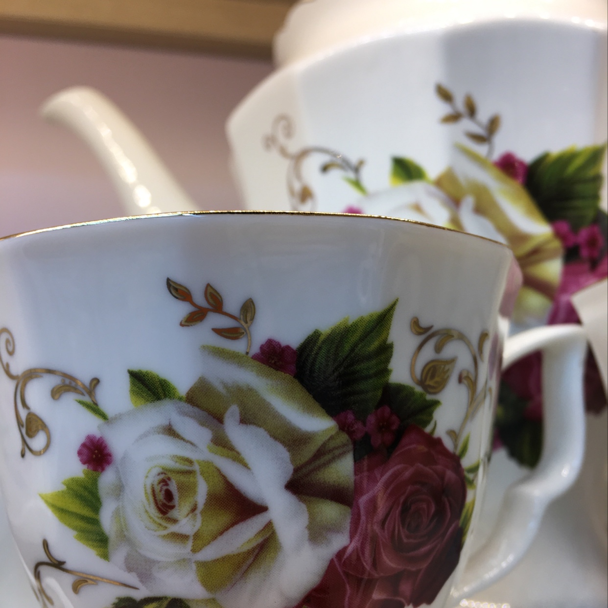 Jintai Craft C105 Tea Set, porcelain, Chinese style, high appearance level, coffee tea set, afternoon tea set, cups and plates, excellent for gifting and personal use details Picture