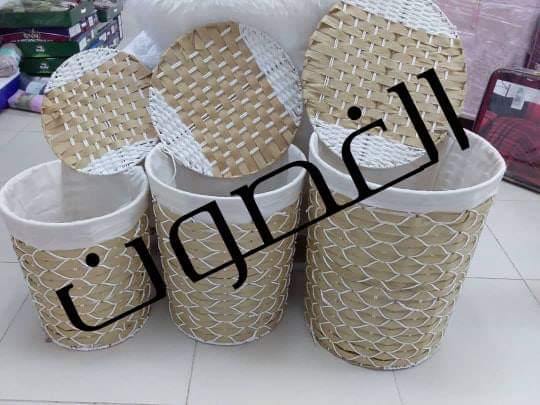 Dirty clothes basket three-piece storage bag Storage box Hand-woven basket undefined