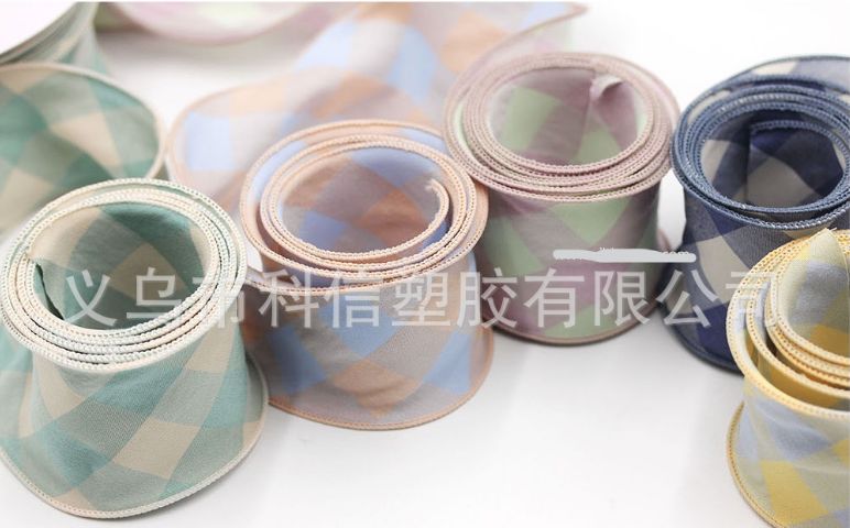 South Korea Imported Webbing Color Plaid Handcrafted Diy Hair Accessories Bow Material Clothing Hat Accessories