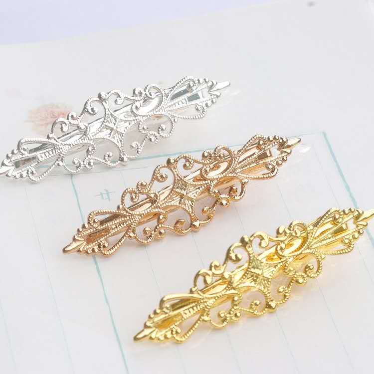Hair accessories Hairpin DIY handwork antique style material color copper flower duck mouth clip Han fu accessories accessories 7/E1 hairpin thumbnail