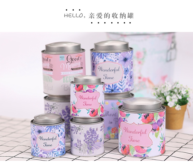Tinplate literary fan tea canister coffee canister manufacturer sells directly thumbnail