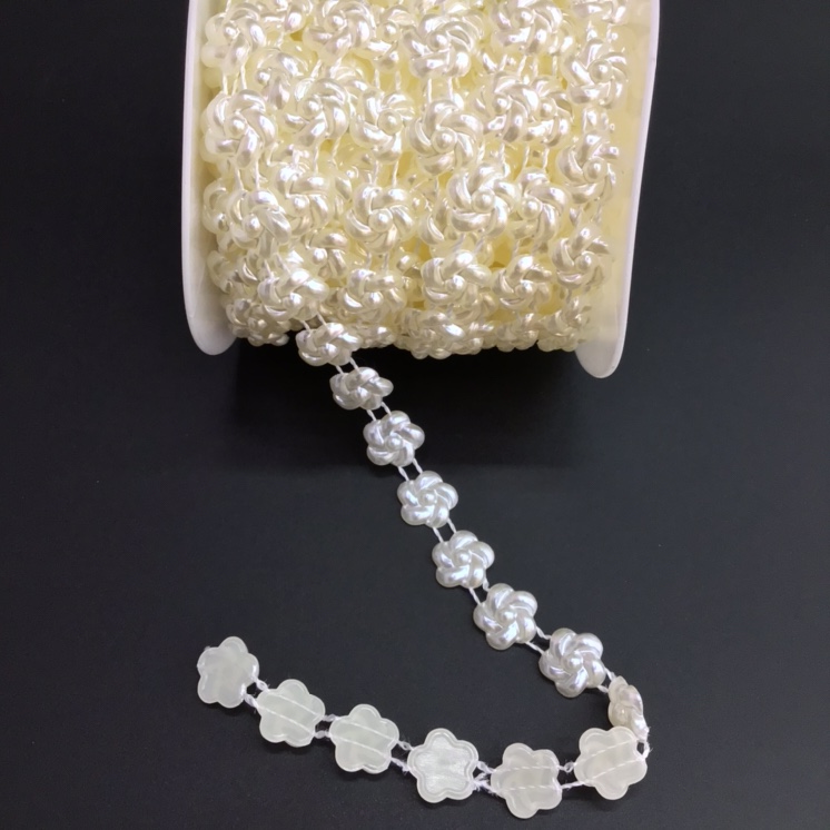 Wholesale of 15mmABS color-striped bead handcrafted DIY headwear, wedding dress, skirt and garment accessories, handicrafts and accessories details Picture