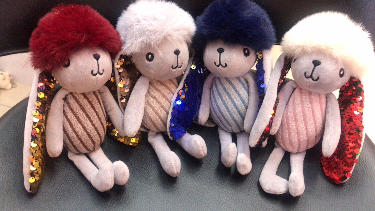 Fluffy sequin rabbit thumbnail