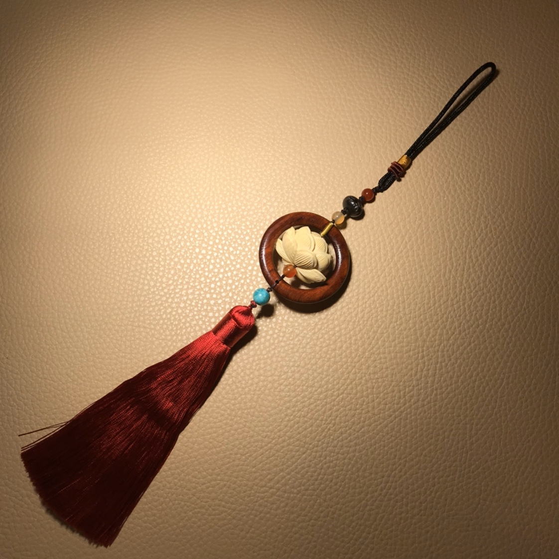 26 Rosewood Ring Lotus Pendant 2