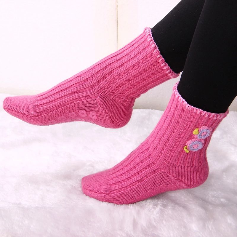 2020 Autumn/Winter Women's Wool Socks Printed Warm Non-Slip Thick Knitted Floor Socks Factory Direct Sales details Picture