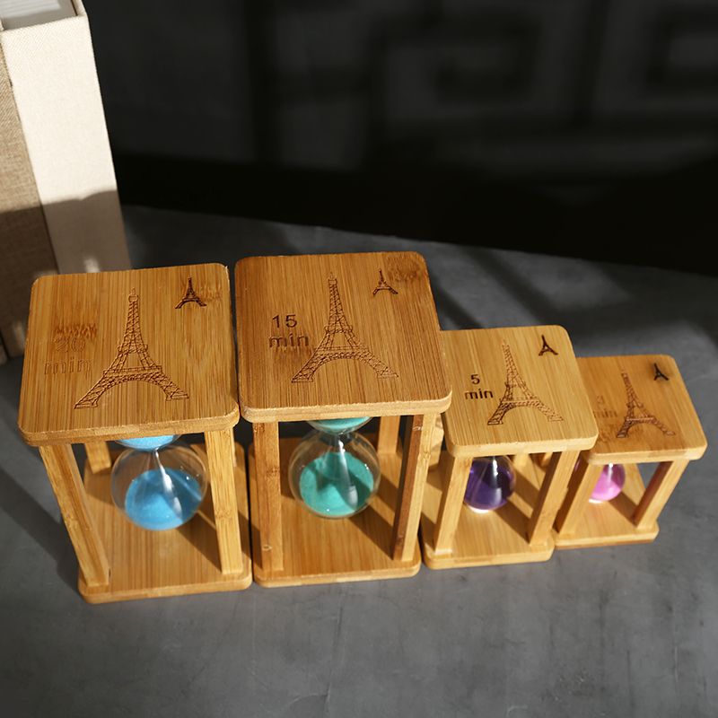 创意设计时品尚工艺品：四方造型竹制计时20分钟沙漏
