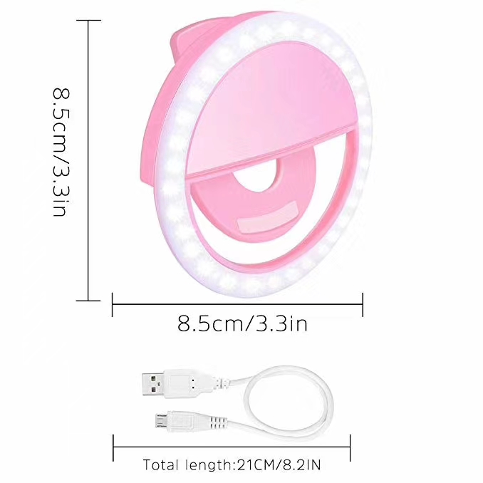 LED圆形手机补光灯直播自拍美颜灯摄影镜头闪光灯详情图8