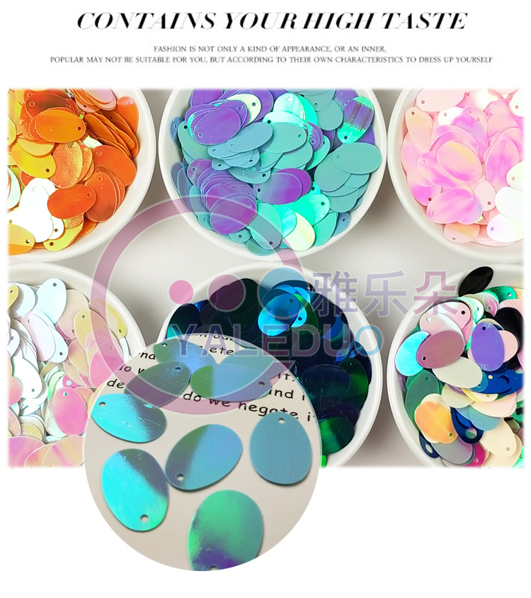12x19mm oval egg-shaped bead diy jewelry, handcrafted materials, including golden and iridescent earrings, clothing accessories, and sequins detail image 4
