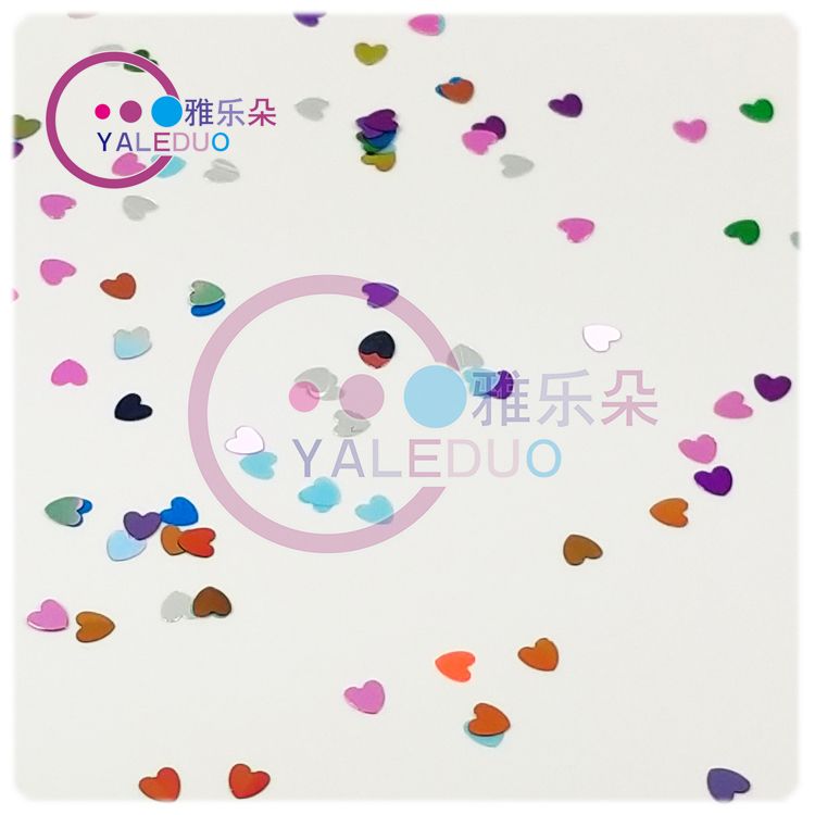 3mm ultra-thin heart-shaped sequined PET peach-shaped bead nail art diy accessory material resin shoe and hat matching Item Picture