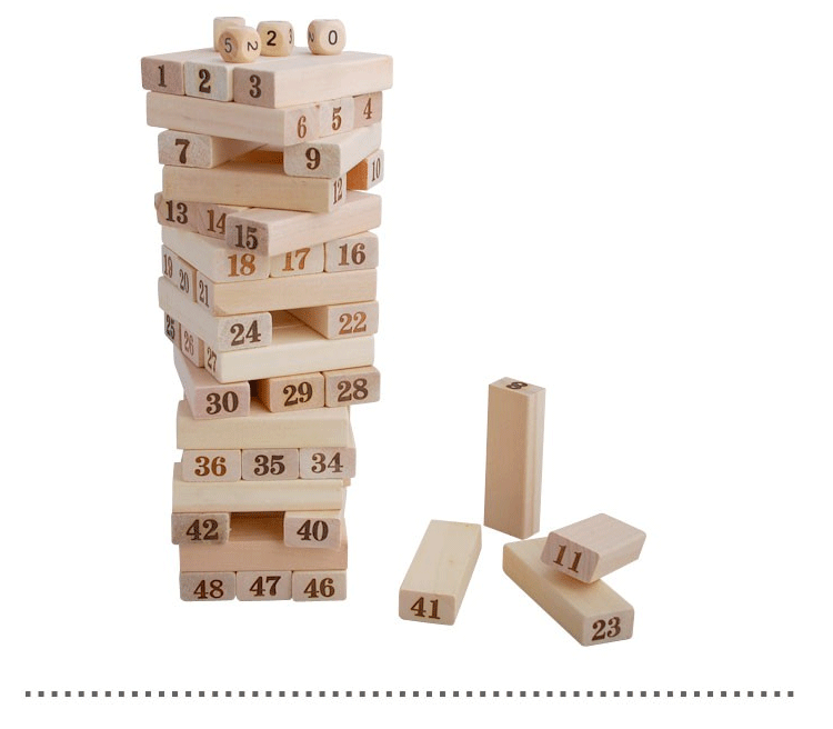 厂家现货供应木制玩具54片小号数字层层叠叠叠高趣味木制详情图2