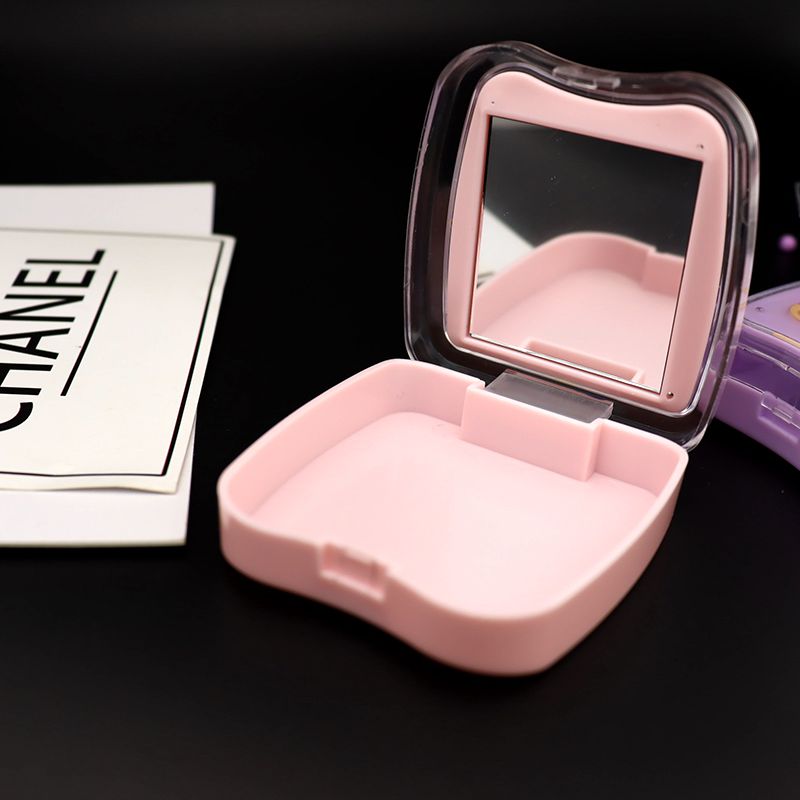 有镜子方便携带带卡扣小饰品收纳盒（紫色）产品图