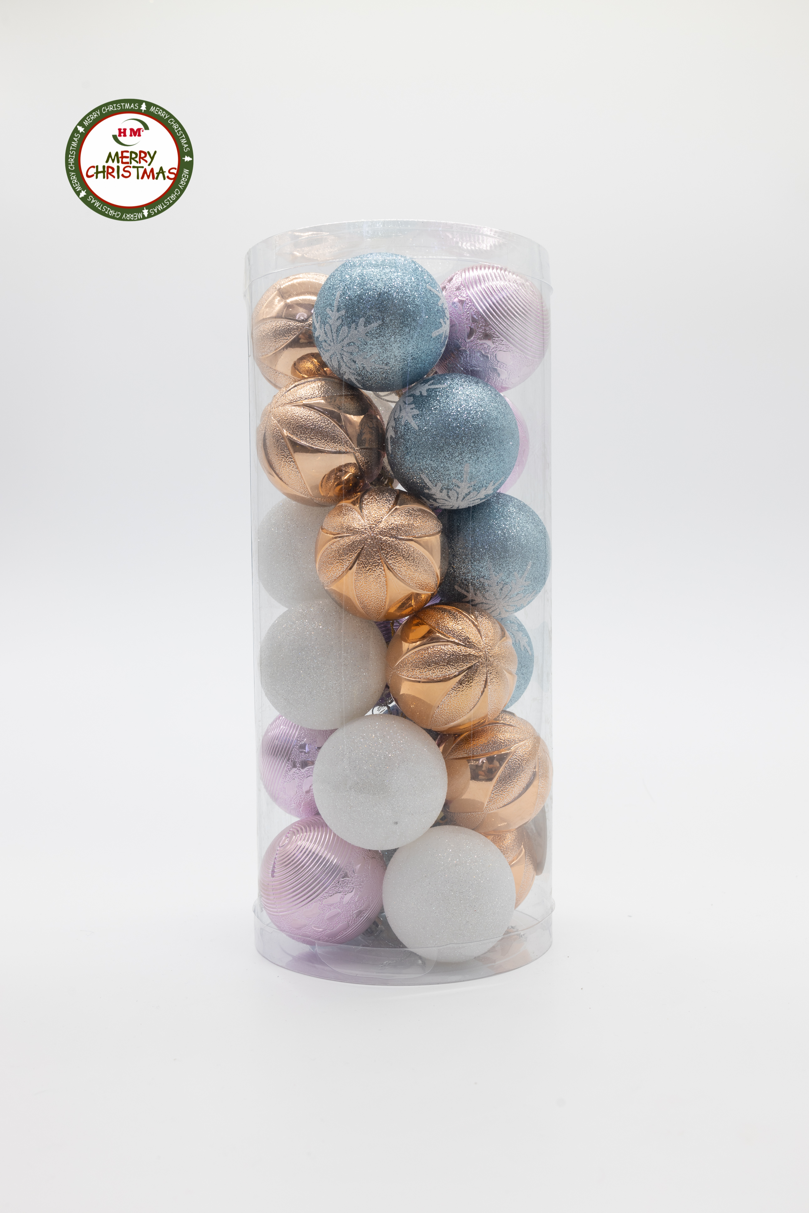 圣诞节装饰品圣诞球彩球新品厂家直销电镀光球哑光球粉球套装礼盒详情图1