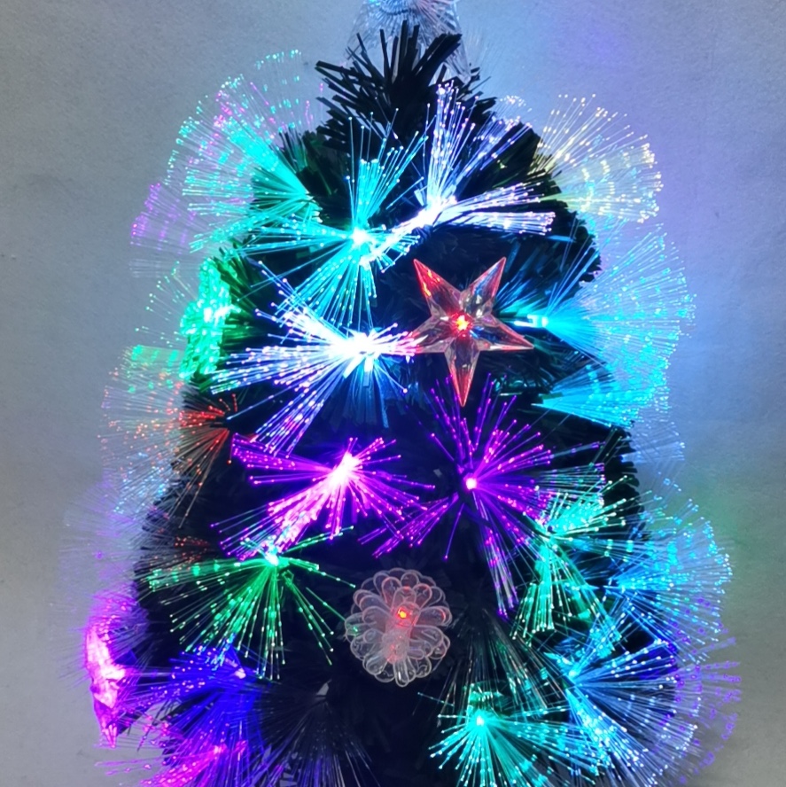 Christmas fiber tree with lights 7 full figure