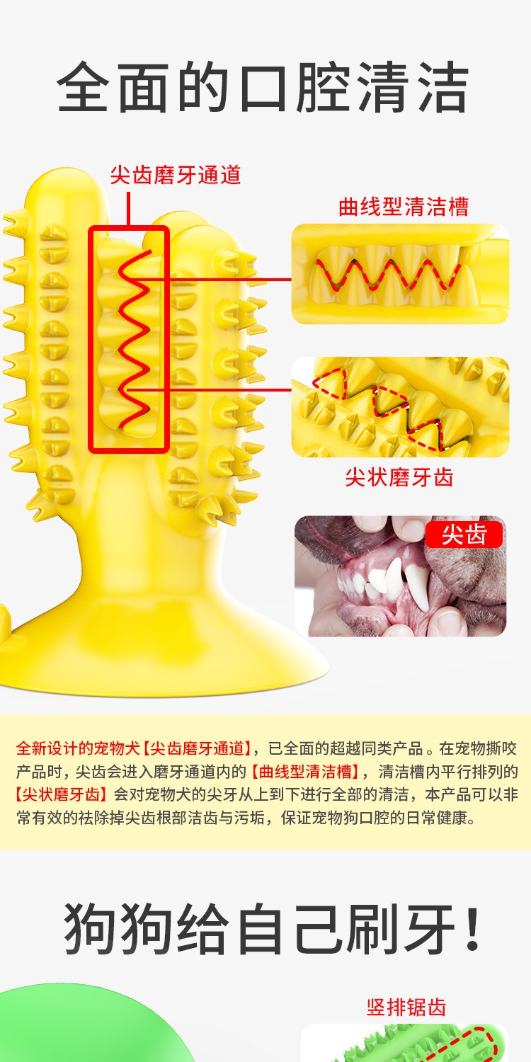Pet products new Amazon dog toothbrush cactus dog grinding stick leaky food bite resistant Item Picture