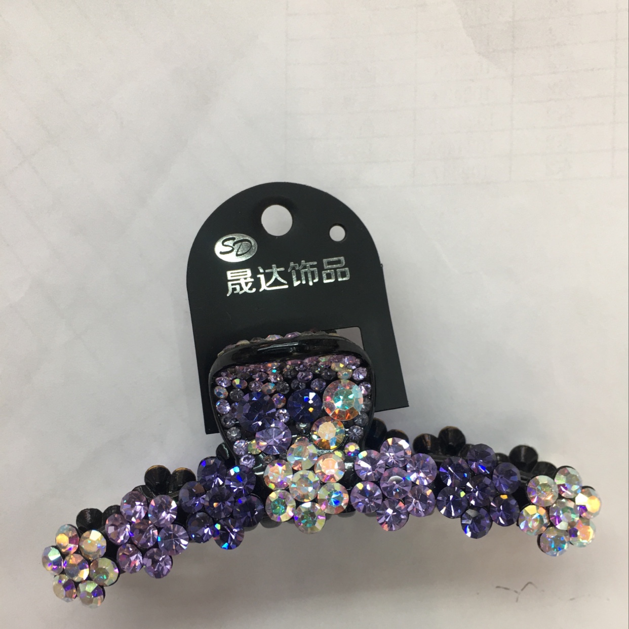 Elegant versatile rhinestone hair clip with diamond disc hair grab clip thumbnail