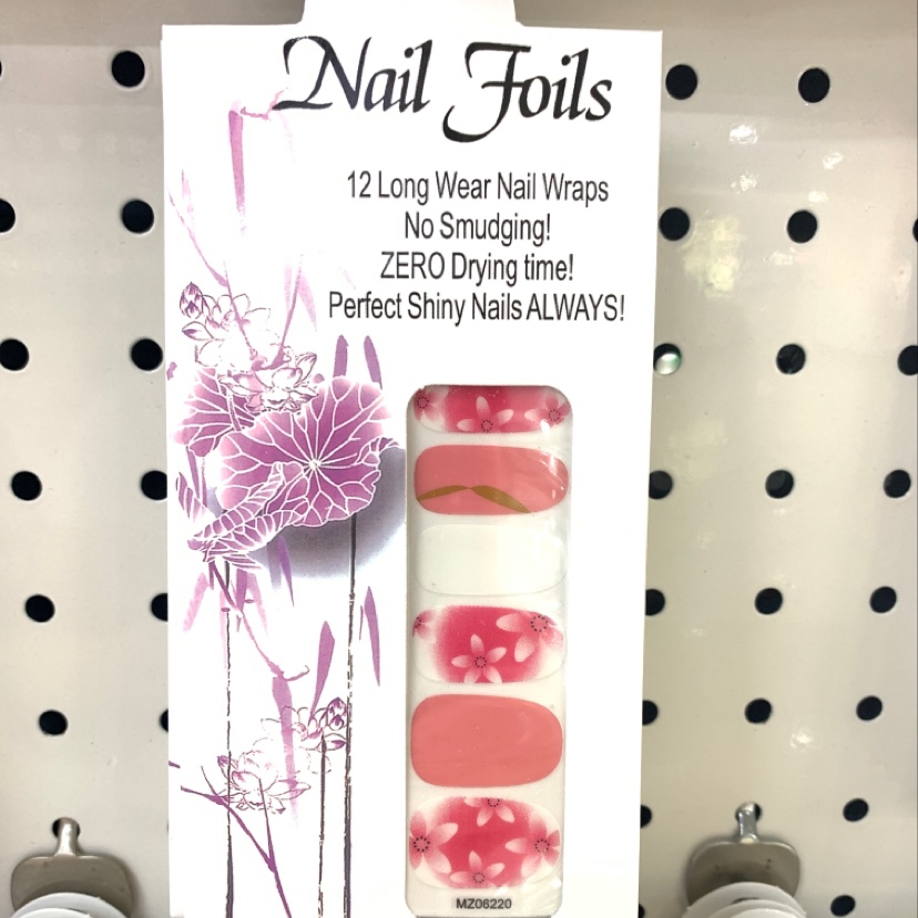 Pink flower nail art