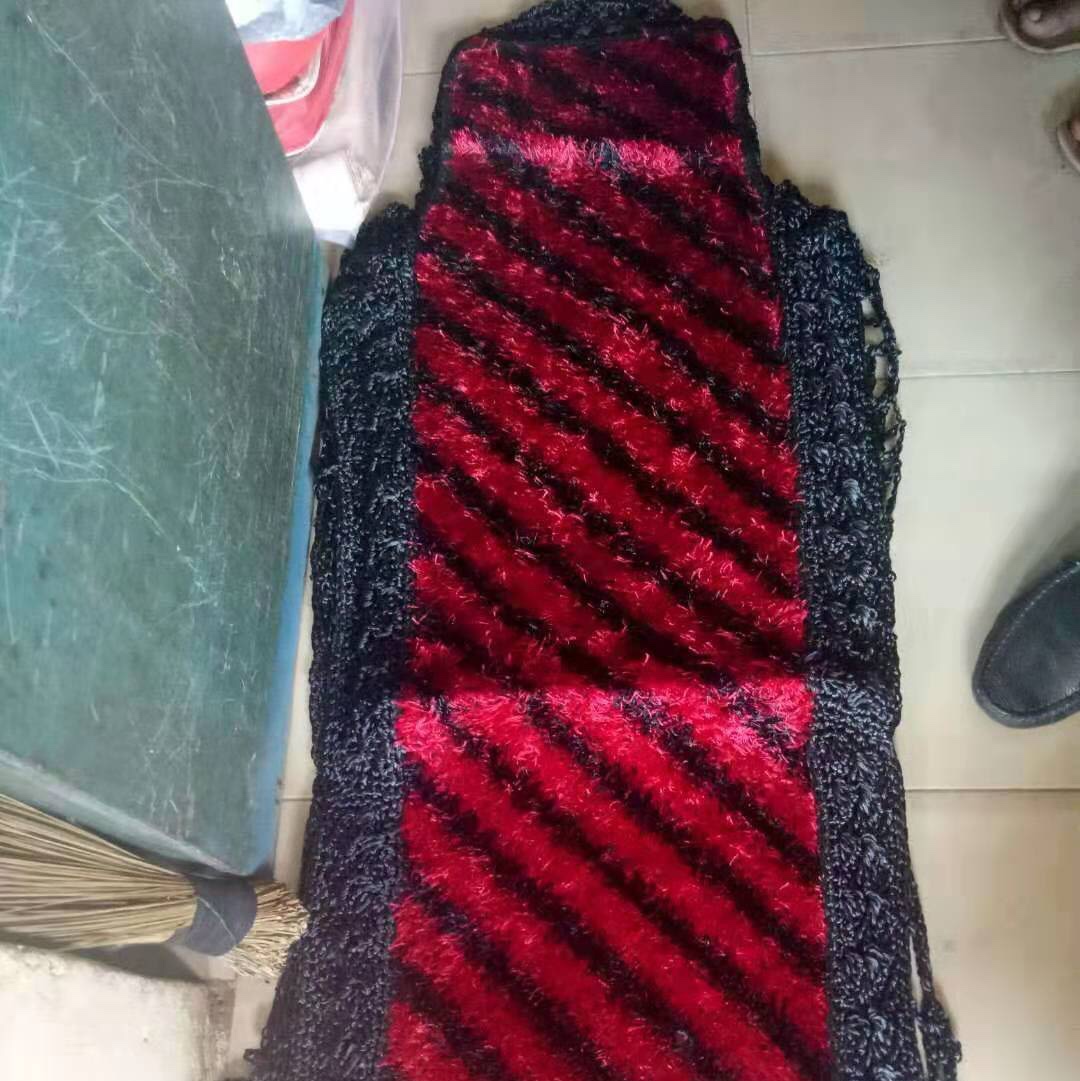 Car Seat Cushion Black And Red Striped Printed Ice Silk Universal Pair