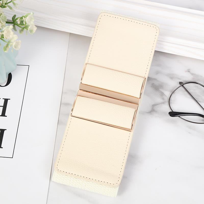 Ladies' decorative wide waistband, versatile and fashionable Korean style button-down elastic elastic belt with down jacket dress belt, youth dance waistband, Korean style elastic elastic skirt belt wholesale 633 item number, 6 cm wide Specification image