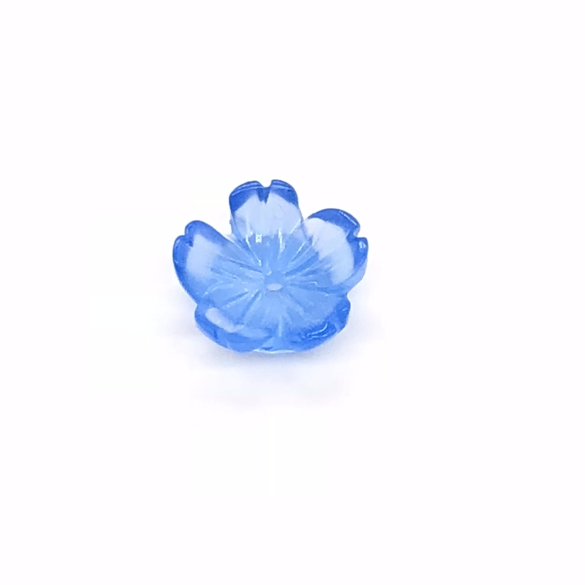 New five-petal resin flower imitation jade agate 10mm small bowl flower mid-hole ancient-style diy handcrafted hairpin and headwear material