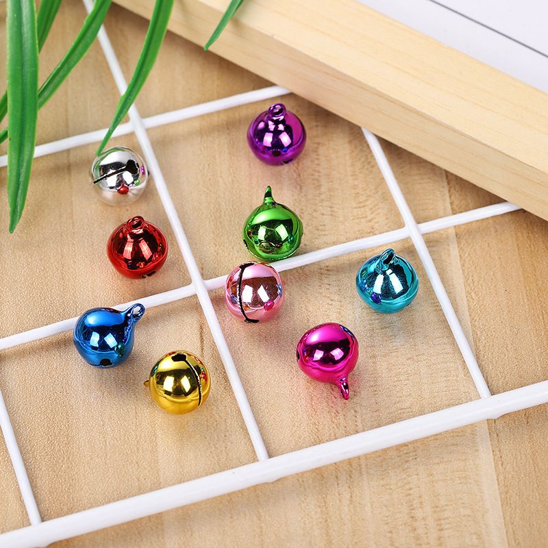 DIY handmade materials with a word iron bell ring eco-friendly vacuum coated colorful pet bell thumbnail
