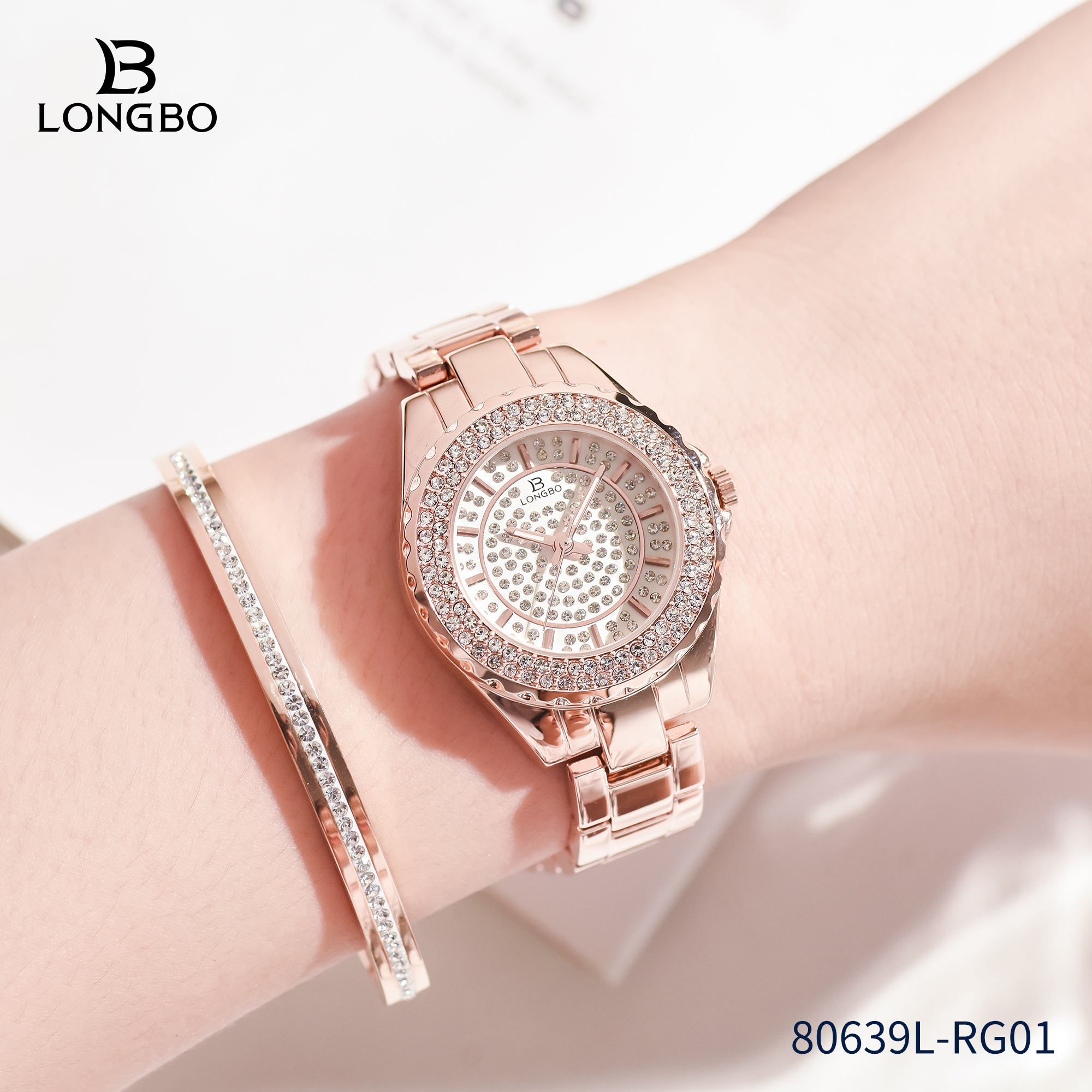 龙波 满钻 手链 时尚女表 80639详情图4