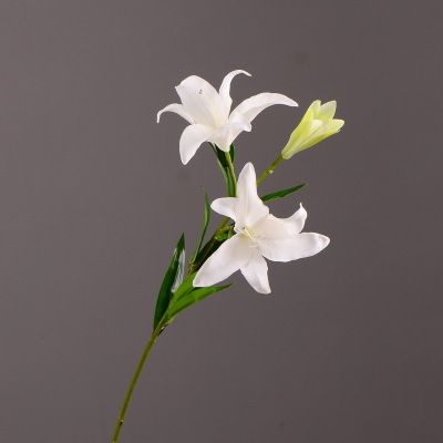 Yiwu Selection feel white perfume lily imitation flower wholesale fake flower porch decoration flower arrangement details Picture