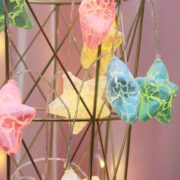 led string lights, Ins-style courtyard decorations, flashing lights, birthday decorations, cracked star string lights, night market stalls details Picture