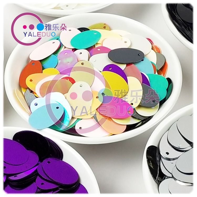 12x19mm oval egg-shaped bead diy jewelry, handcrafted materials, including golden and iridescent earrings, clothing accessories, and sequins details Picture