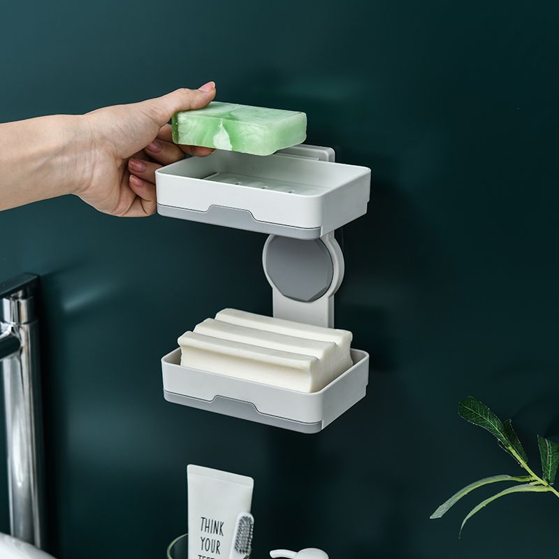 Soap box suction cup soap box, wall-mounted draining soap box, bathroom soap rack, non-drilling soap rack, storage rack Specification drawing