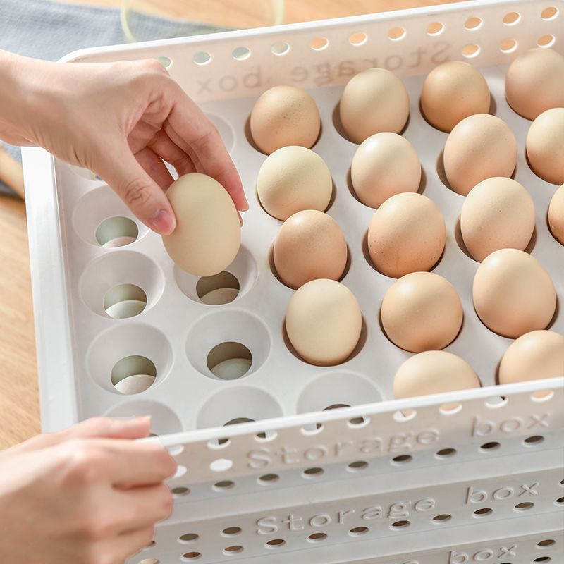 Creative household egg box, refrigerator storage box, kitchen plastic food preservation box, egg drawer bracket details Picture