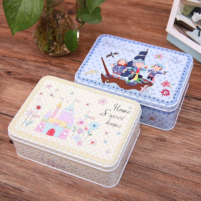 Clamshell tin tin cookie box candy box jewelry box