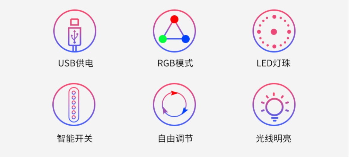 10寸rgb环形补光灯 26cm手机直播多彩美颜灯主播自拍摄影三脚架详情图5