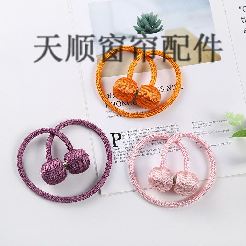 A pair of curtain straps, magnetic fasteners, binding straps, ropes, magnetic curtain fasteners, hooks, decorative accessories details Picture