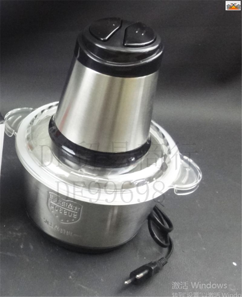 DF9969不锈钢杯电动料理机绞馅器碎肉机电动家用绞肉机家用料理机旋风蒜泥和面饺子馅机搅DF TRADING HOUSE