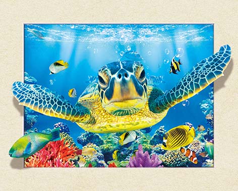 4050, 3D decorative painting of a turtle