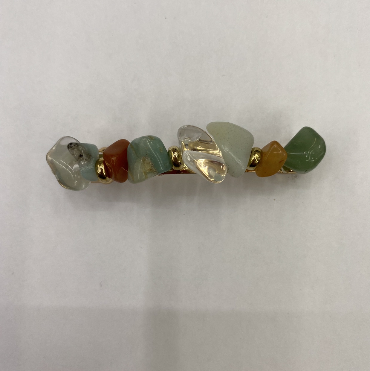 Natural stone hand - woven hairpin